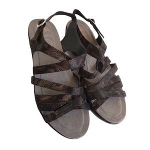 Dansko Dani Coffee Swirl Leather Slingback Sandals 8.5-9